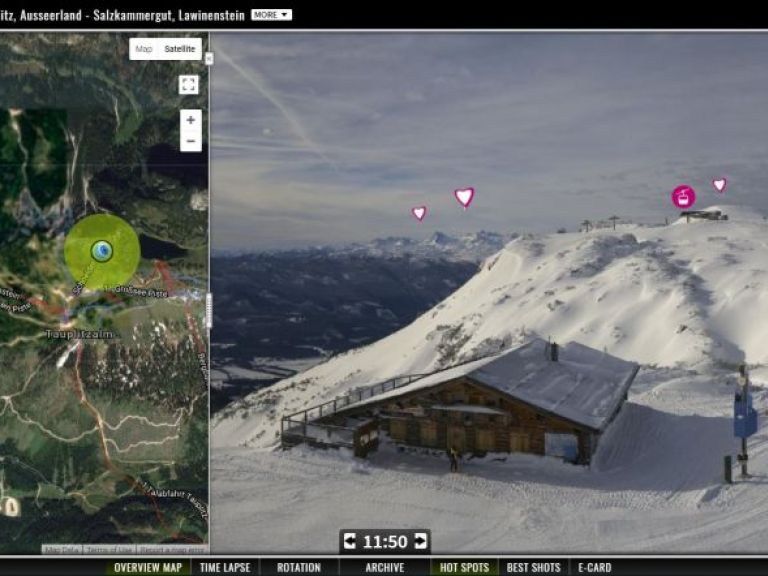 Übersichtskarte zeigt Blickwinkel der ausgewählten Kamera und Standort weiterer Kameras desselben Kunden