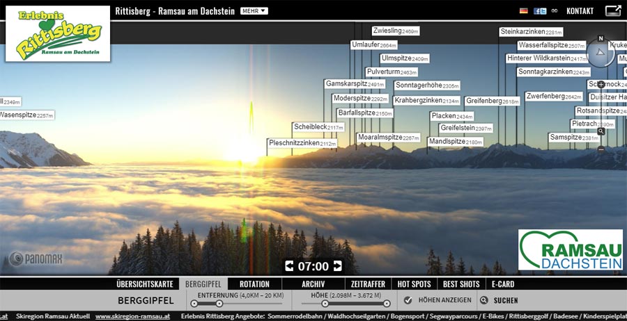 Mountain tops limited by distance