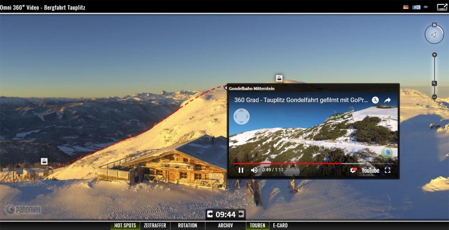 Video sichtbar in Panomax Benutzeroberfläche